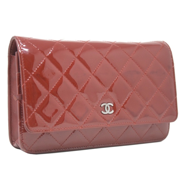 Chanel Wallet on Chain Patent Woc Red Clutch - Picture 2 of 8
